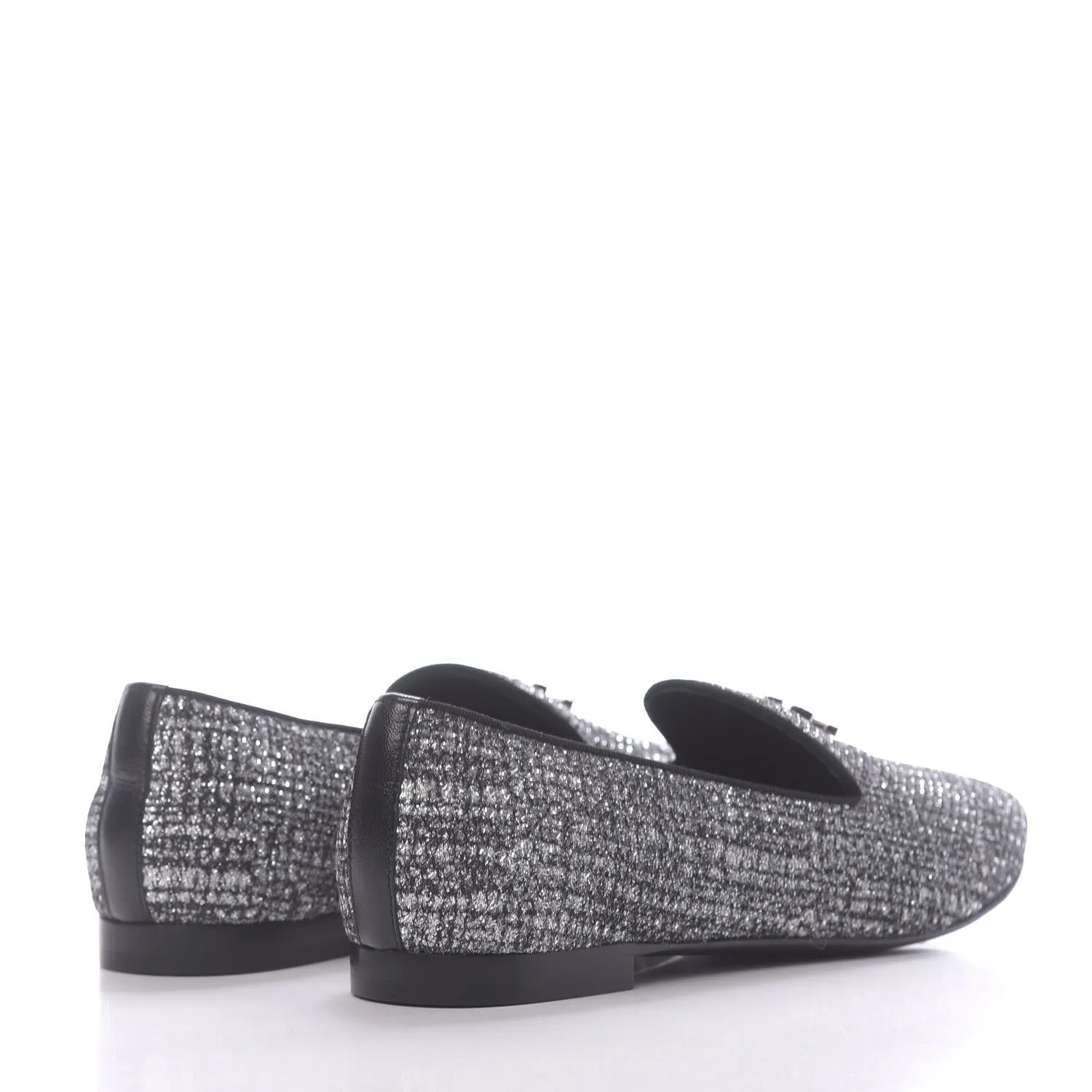 CHANEL FANTASY TWEED GROSGRAIN CC MOCCASIN LOAFERS